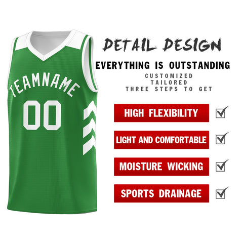 Custom Green White Classic Tops Mesh Sport Basketball Jersey