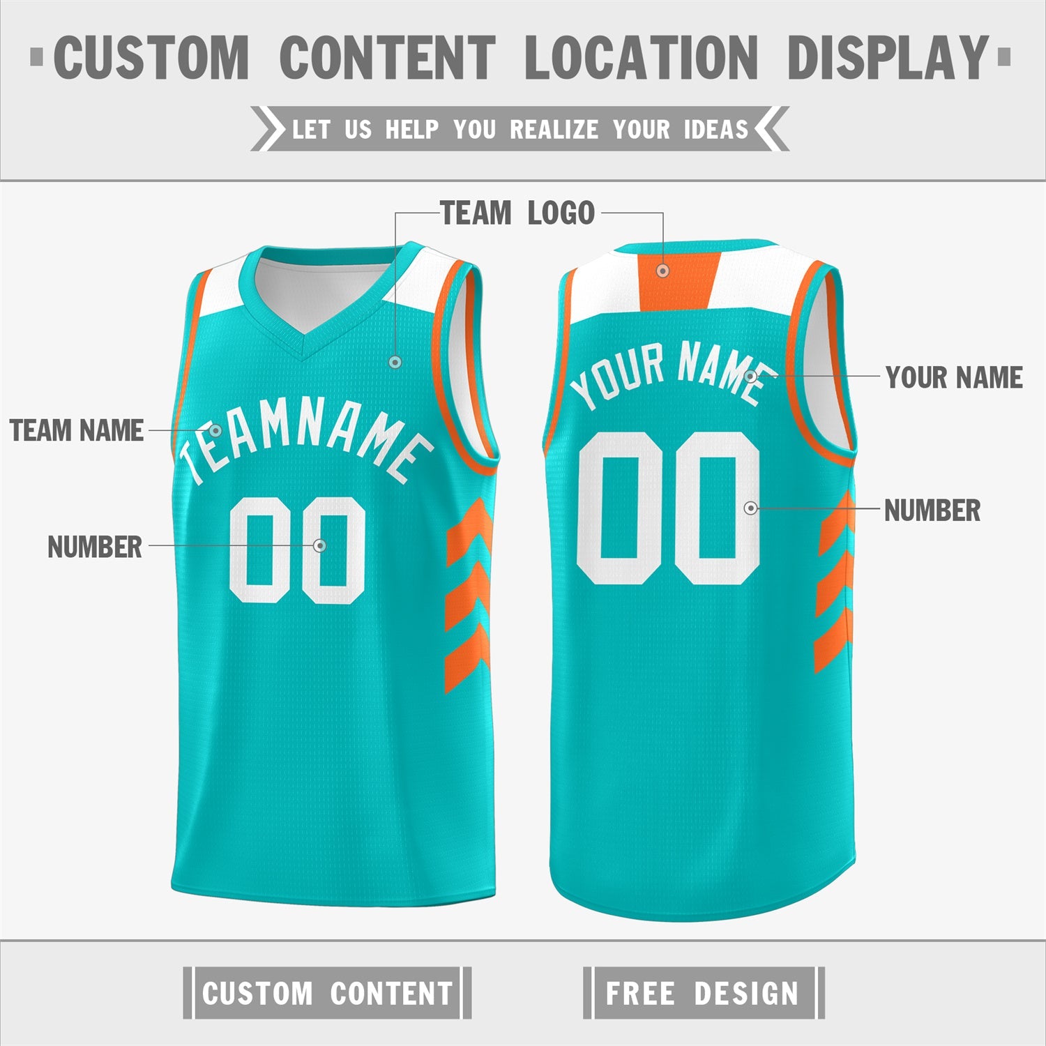 Custom Light Green White-Orange Classic Tops Fashion Sportwear Basketball Jersey