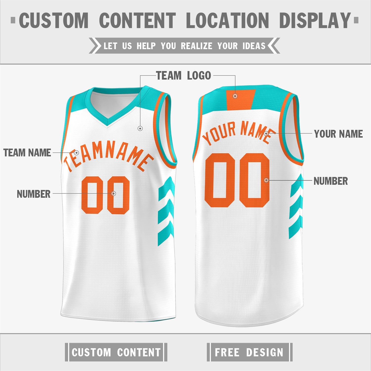 Custom White Orange Classic Tops Men/Boy Athletic Basketball Jersey