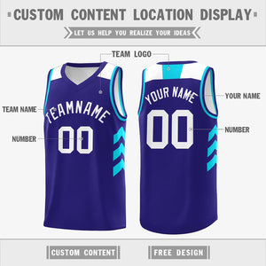 Custom Purple White Classic Tops Mesh Sport Basketball Jersey