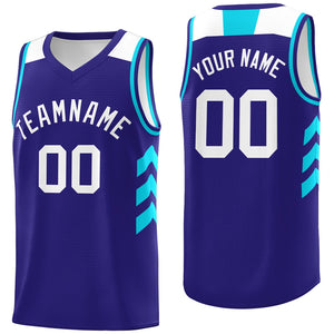 Custom Purple White Classic Tops Mesh Sport Basketball Jersey