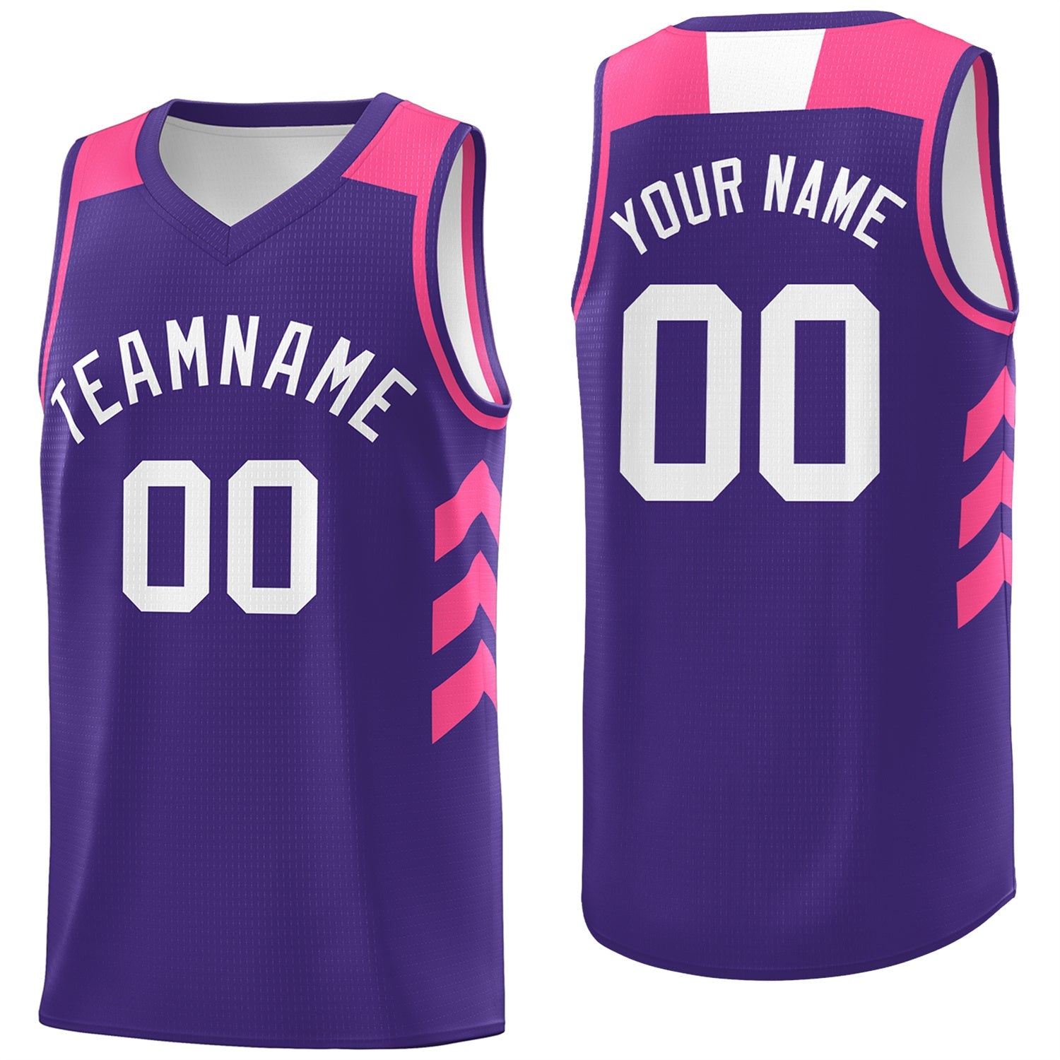 Custom Purple White-Pink Classic Tops Breathable Basketball Jersey