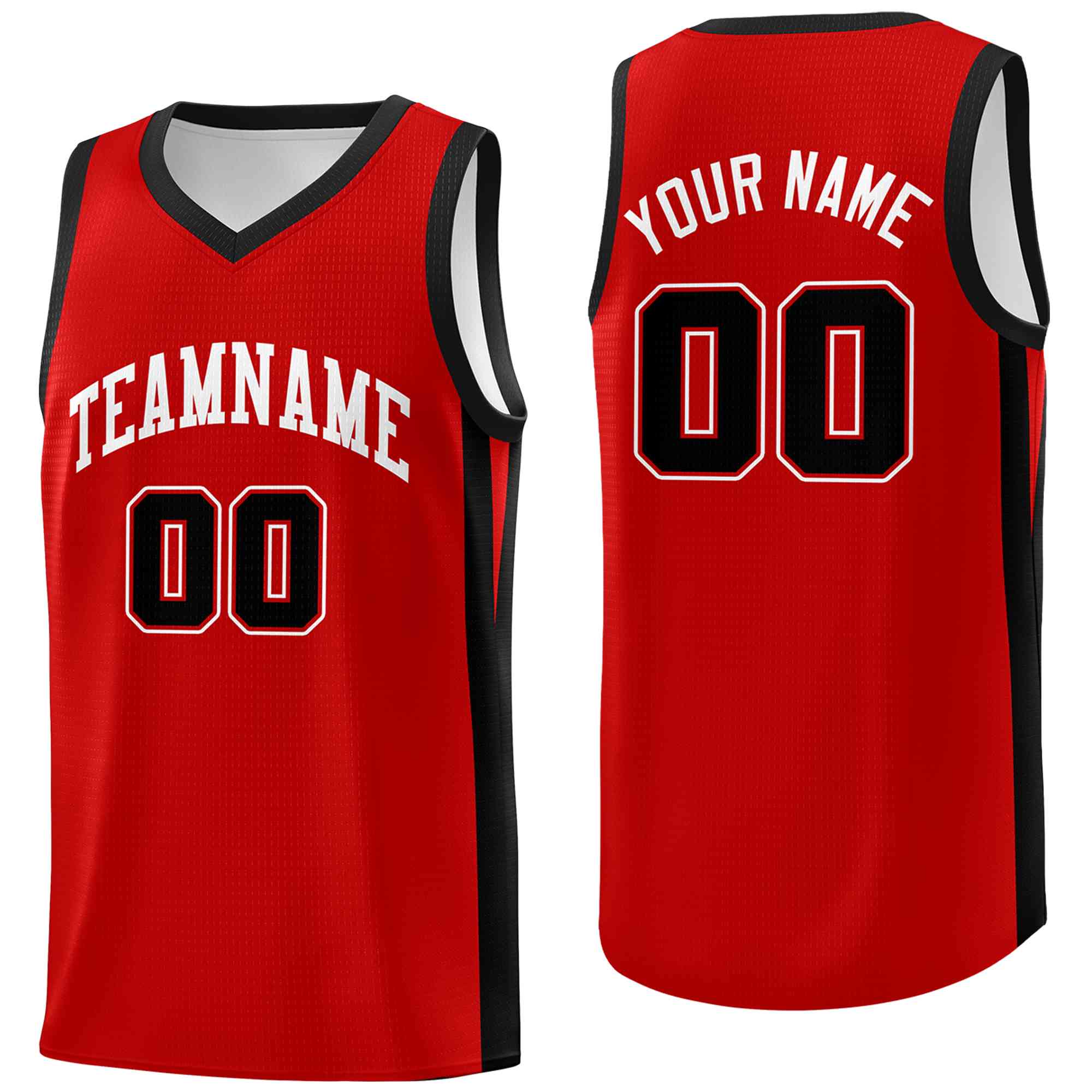 Custom Red White Classic Tops Mesh Sport Basketball Jersey