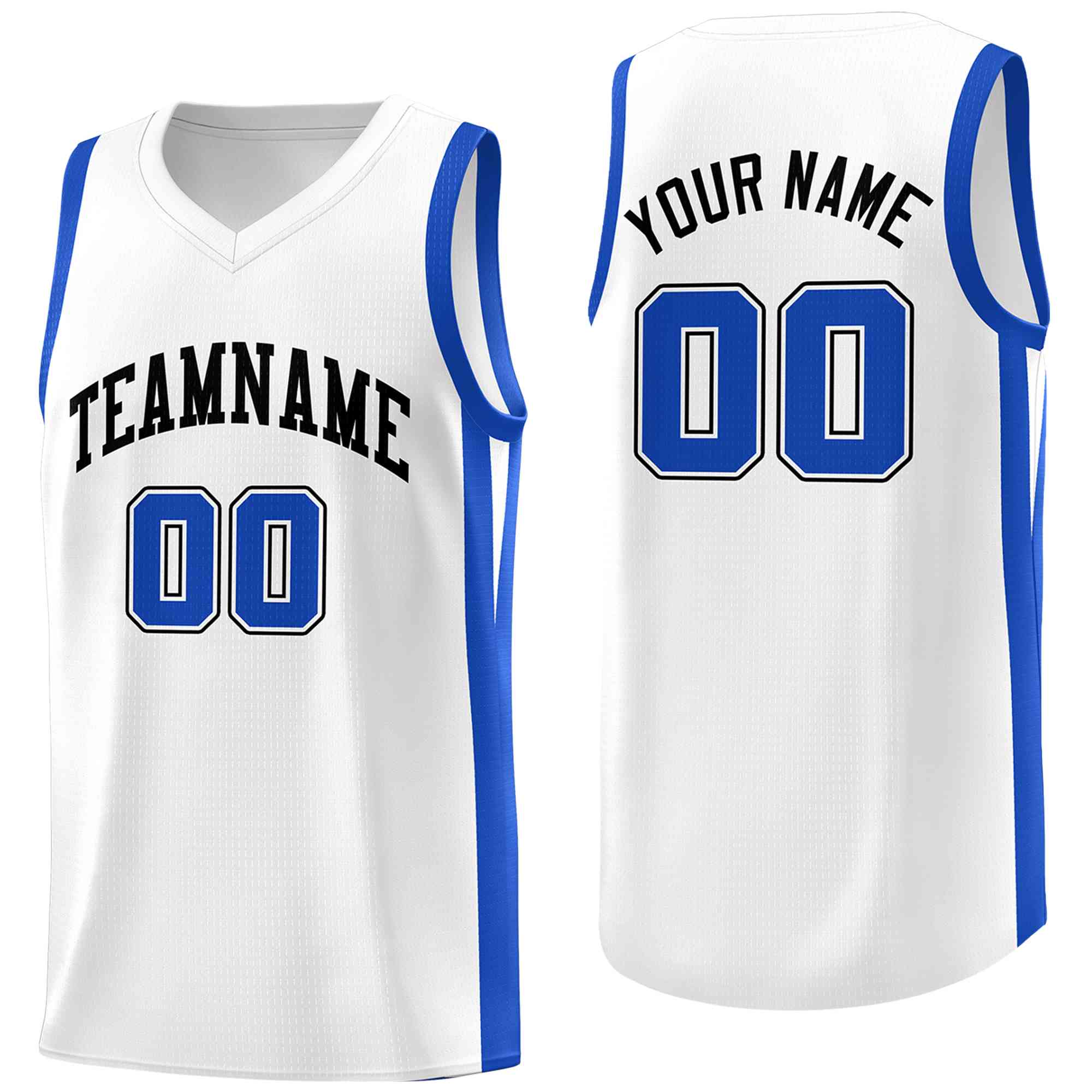 Custom White White Classic Tops Mesh Sport Basketball Jersey