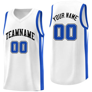 Custom White White Classic Tops Mesh Sport Basketball Jersey