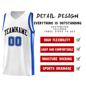 Custom White White Classic Tops Mesh Sport Basketball Jersey