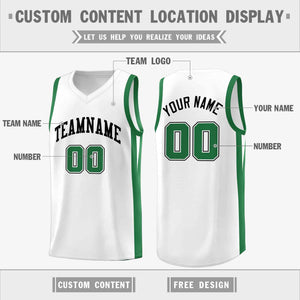 Custom White White Classic Tops Mesh Sport Basketball Jersey