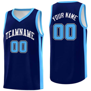 Custom Navy White Classic Tops Mesh Sport Basketball Jersey