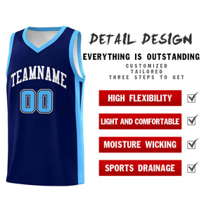 Custom Navy White Classic Tops Mesh Sport Basketball Jersey