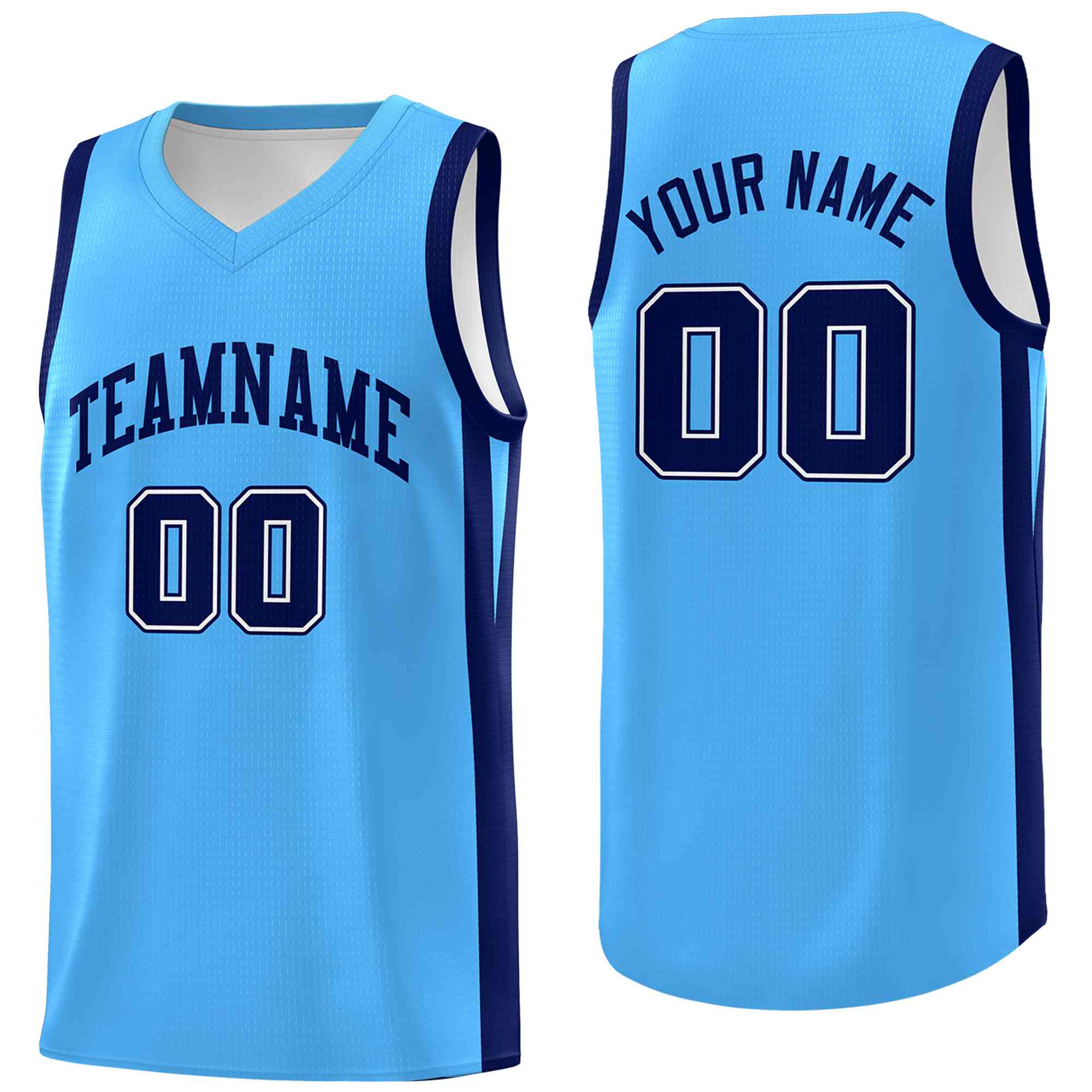 Custom Light Blue White Classic Tops Mesh Sport Basketball Jersey