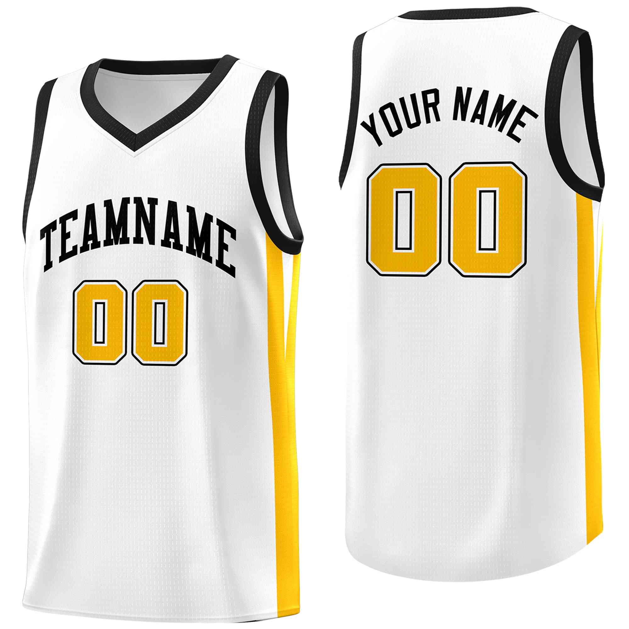 Custom White White Classic Tops Mesh Sport Basketball Jersey