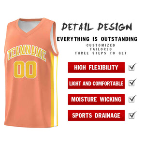 Maillot de basket-ball de sport en maille, personnalisé, Orange, jaune-blanc, hauts classiques