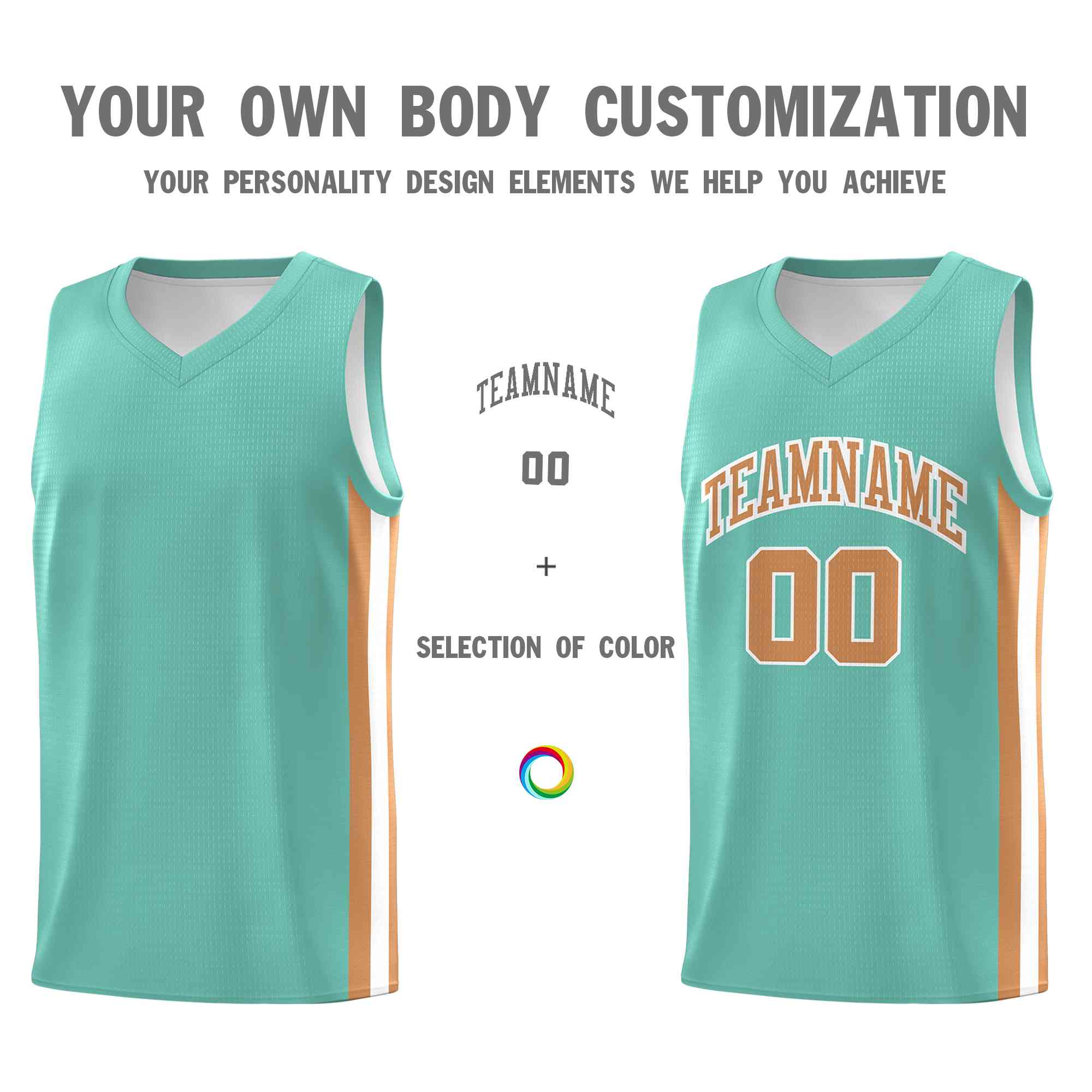 Custom Teal Old Gold-White  Classic Tops Mesh Sport Basketball Jersey