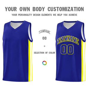 Custom Royal Yellow-Classic Tops Mesh Sport Basketball Jersey