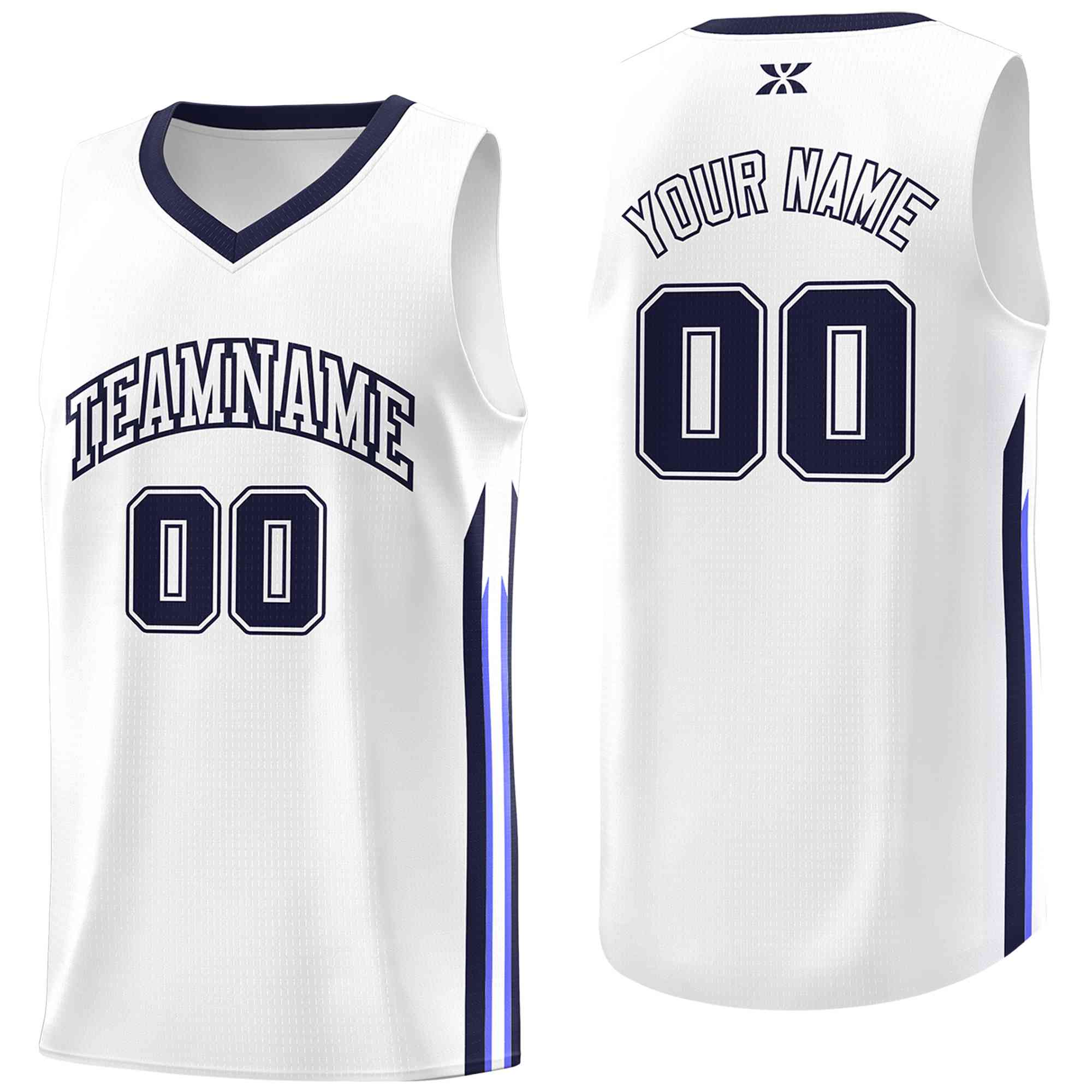 Custom White Navy-Classic Tops Mesh Sport Bull Basketball Jersey