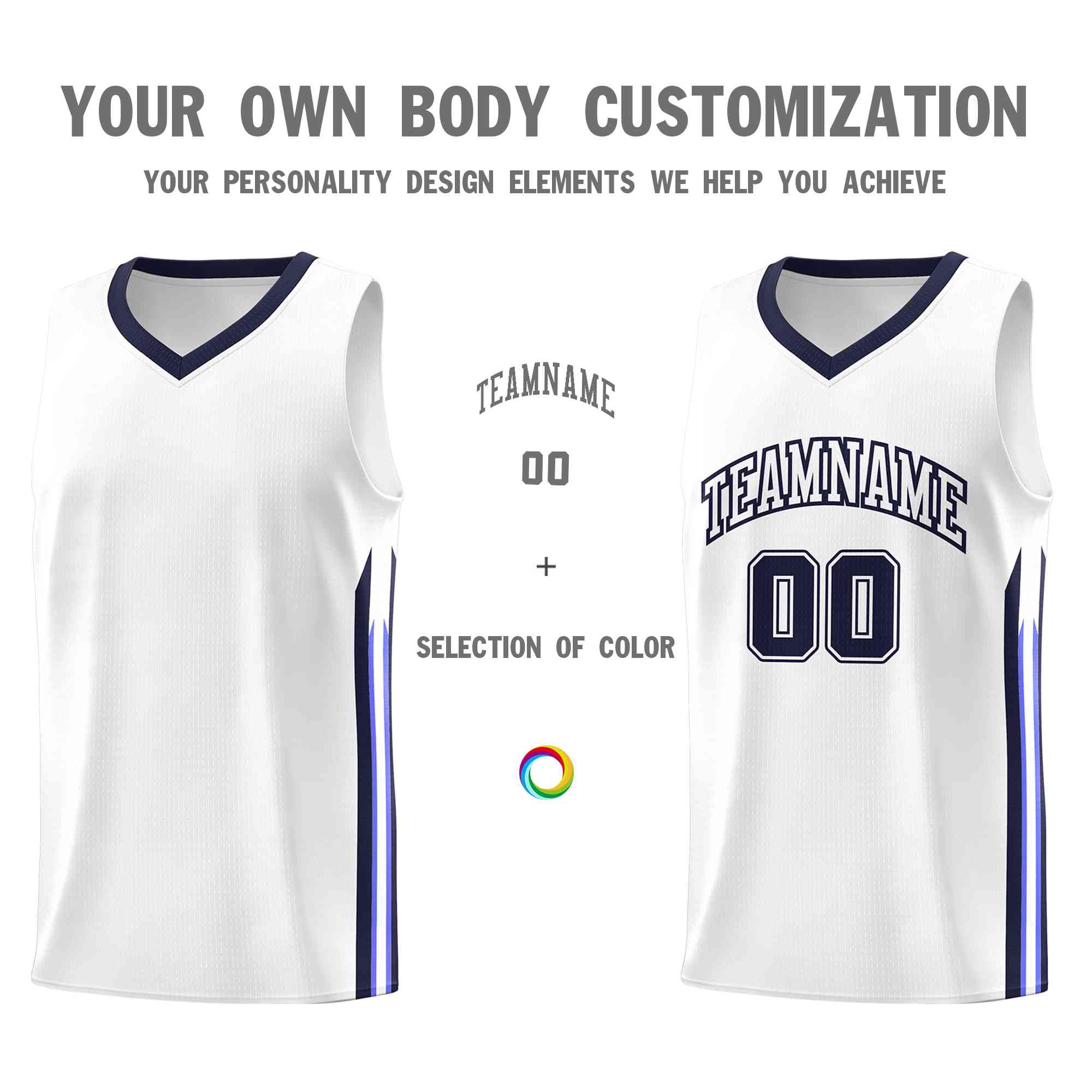 Custom White Navy-Classic Tops Mesh Sport Bull Basketball Jersey