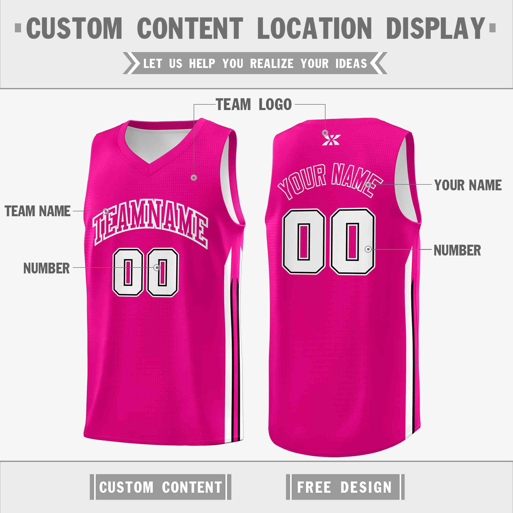 Custom Pink White-Classic Tops Mesh Sport Bull Basketball Jersey