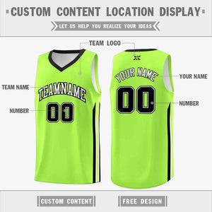 Custom Neon Green White-Classic Tops Mesh Sport Bull Basketball Jersey