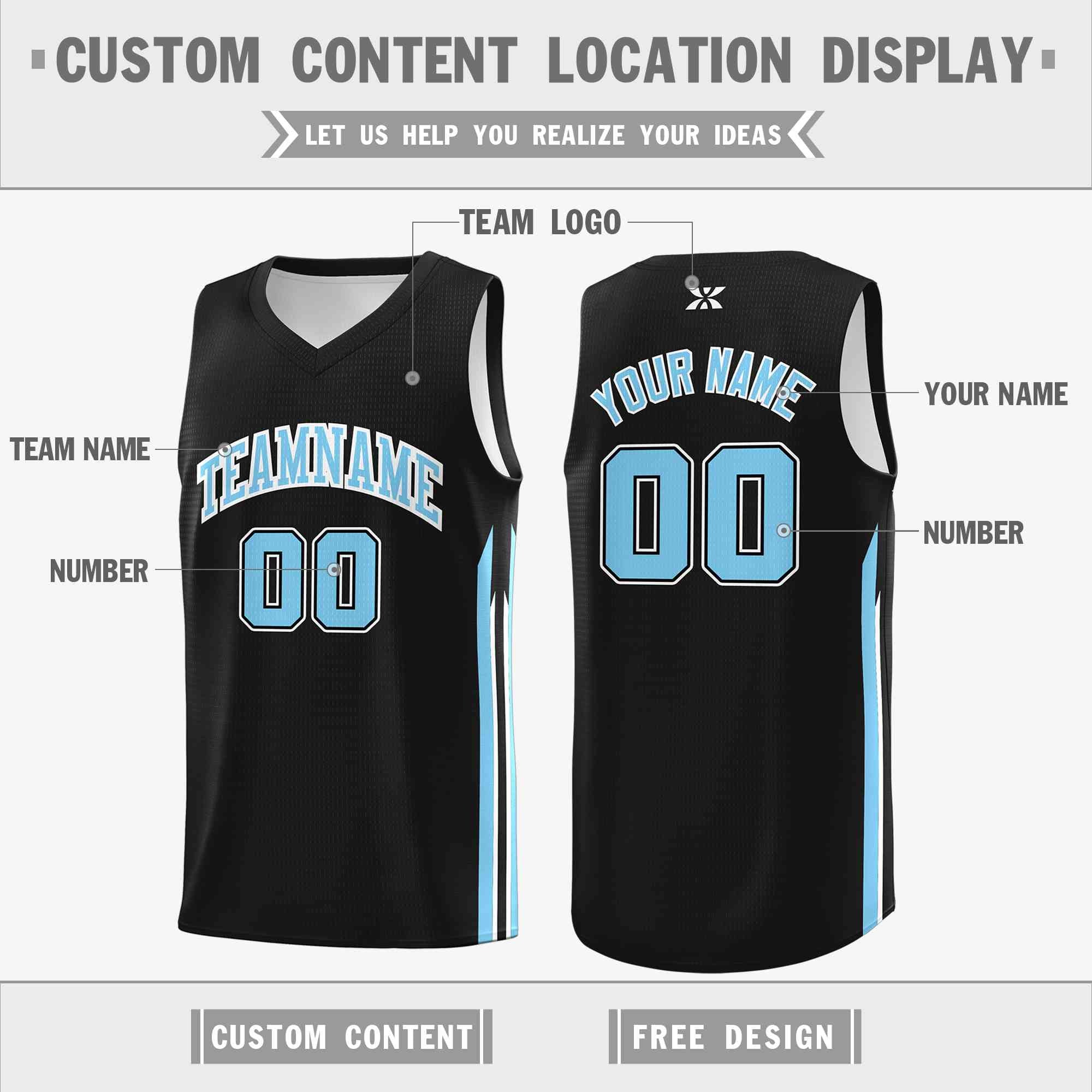 Custom Black Light Blue-Classic Tops Mesh Sport Bull Basketball Jersey