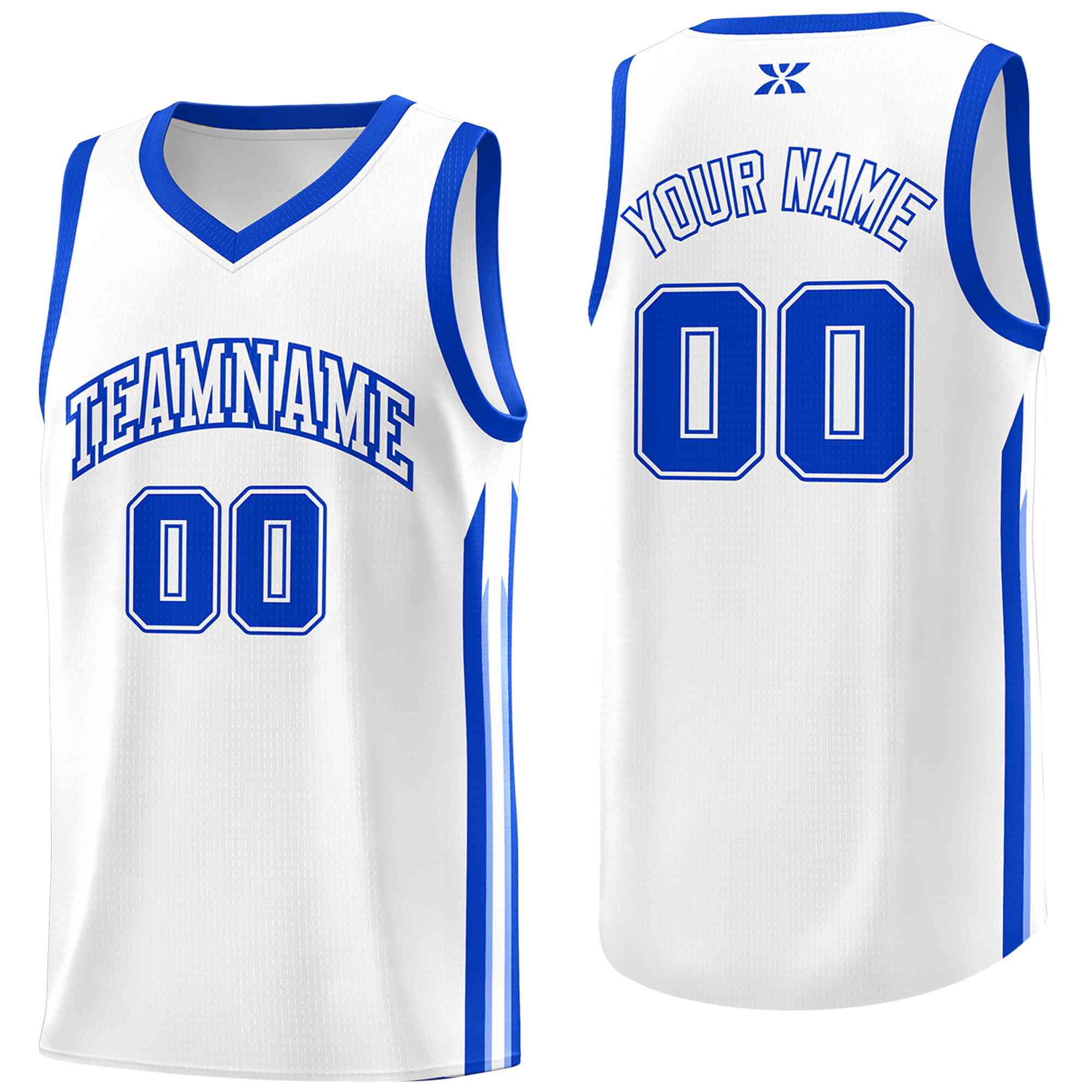 Custom White Royal-Classic Tops Mesh Sport Bull Basketball Jersey