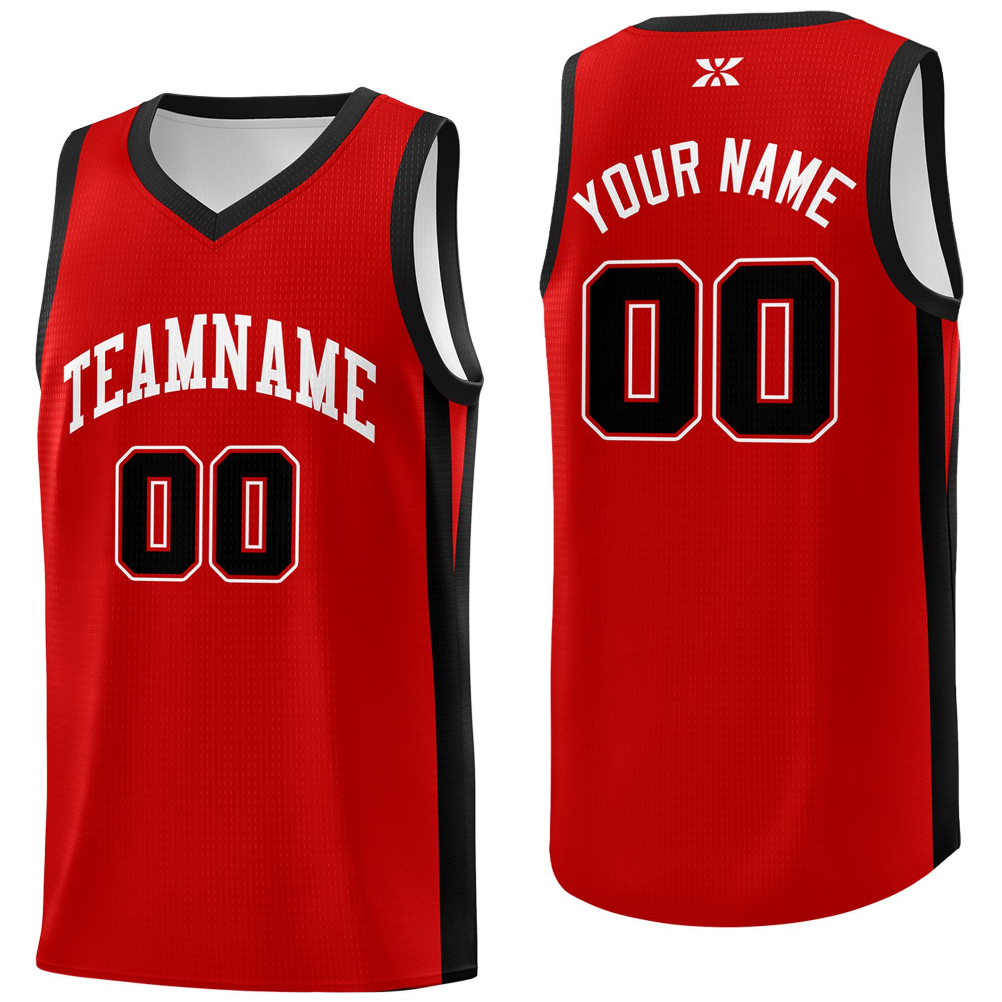 Custom Red White Classic Tops Sports Uniform Basketball Jersey