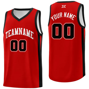 Maillot de basket-ball uniforme de sport, haut classique rouge et blanc personnalisé