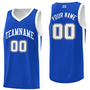 Custom Blue White Classic Tops Sports Uniform Basketball Jersey