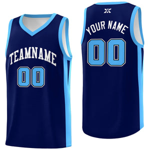 Maillot de basket-ball uniforme de sport, haut classique blanc marine personnalisé