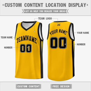 Custom Yellow Black Classic Tops Sports Uniform Basketball Jersey