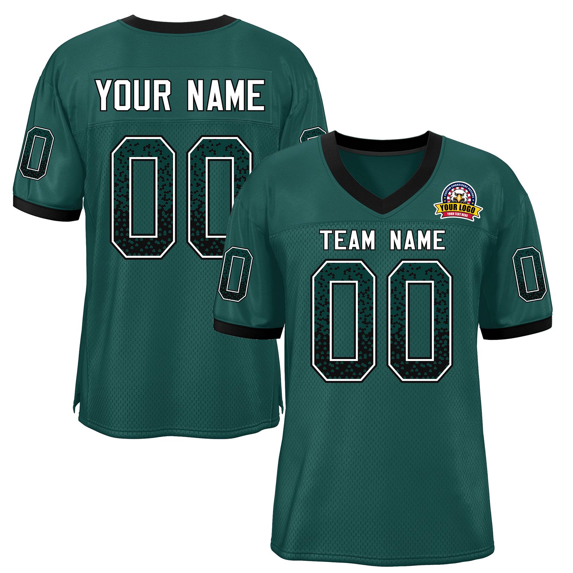 Custom Teal White-Brown Drift Fashion Mesh Authentic Football Jersey