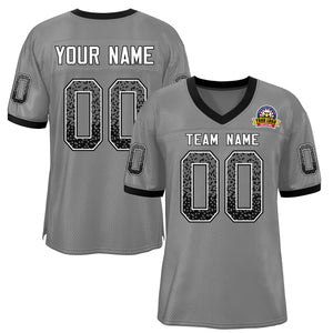 Custom Gray White-Black Drift Fashion Mesh Authentic Football Jersey