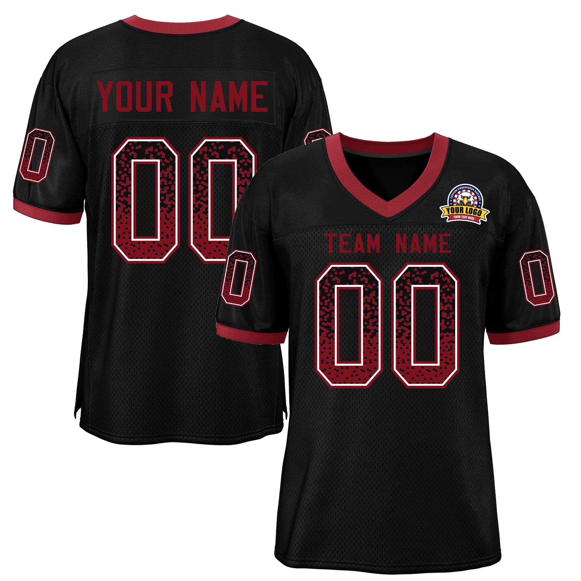 Custom Black Black-Cardinal Drift Fashion Mesh Authentic Football Jersey