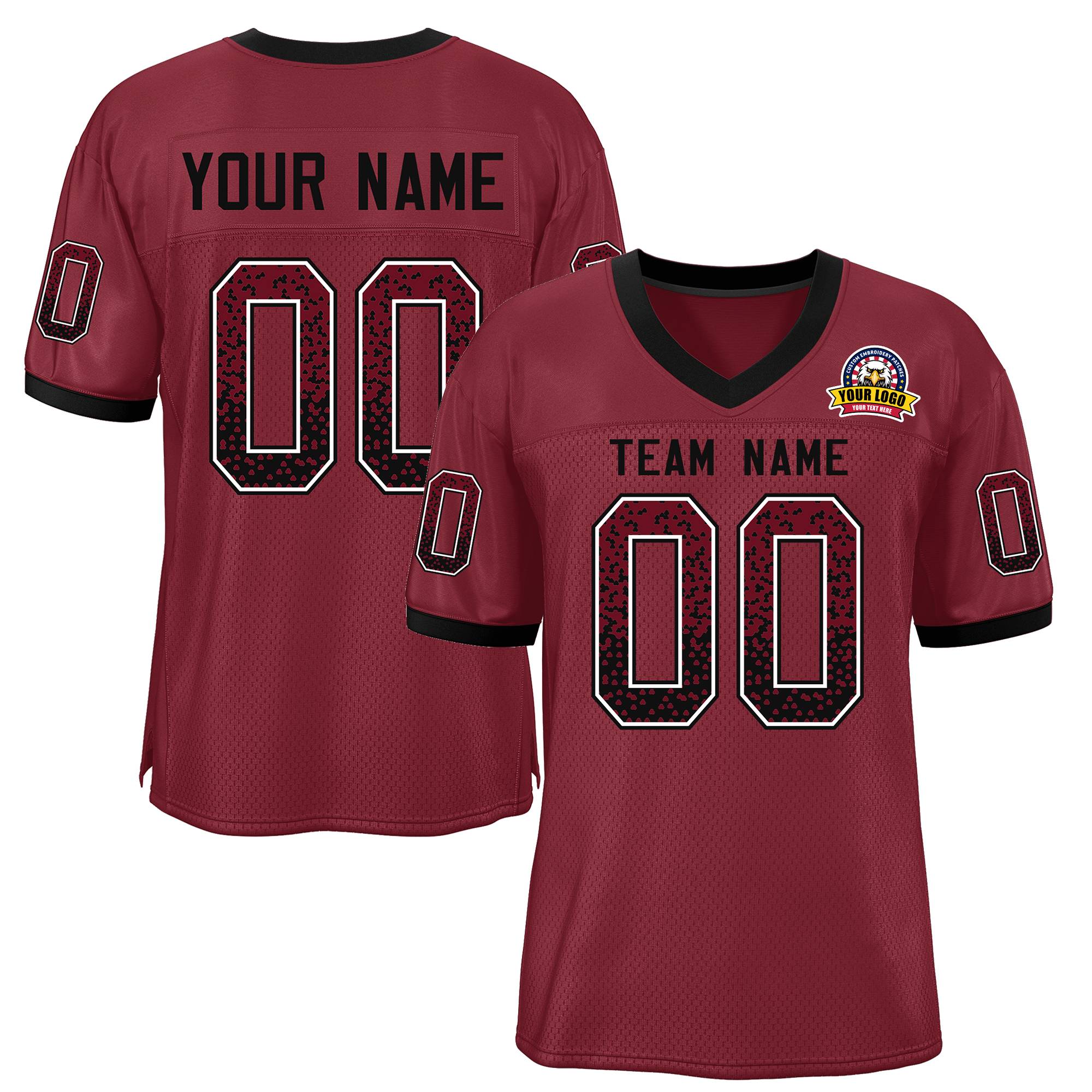 Custom Cardinal Black-White Drift Fashion Mesh Authentic Football Jersey