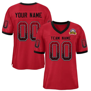 Custom Scarlet Black-White Drift Fashion Mesh Authentic Football Jersey