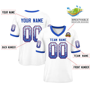 Custom White Royal-Scarlet Drift Fashion Mesh Authentic Football Jersey