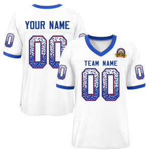 Custom White Royal-Scarlet Drift Fashion Mesh Authentic Football Jersey