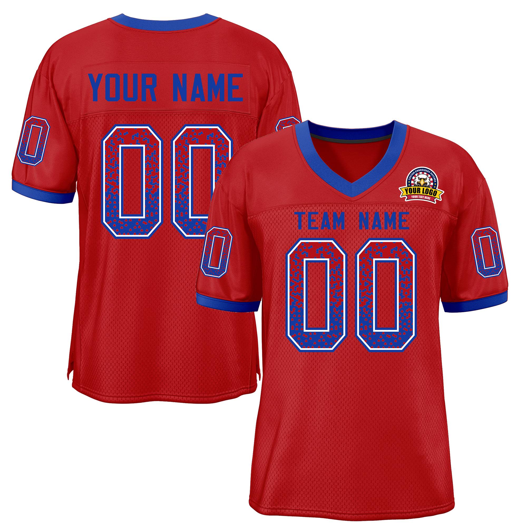 Custom Scarlet Royal-White Drift Fashion Mesh Authentic Football Jersey