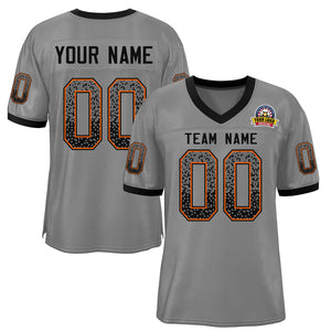 Custom Gray Black-Orange Drift Fashion Mesh Authentic Football Jersey