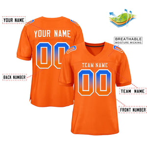 Custom Orange White-Orange Gradient Fashion Outdoor Authentic Football Jersey