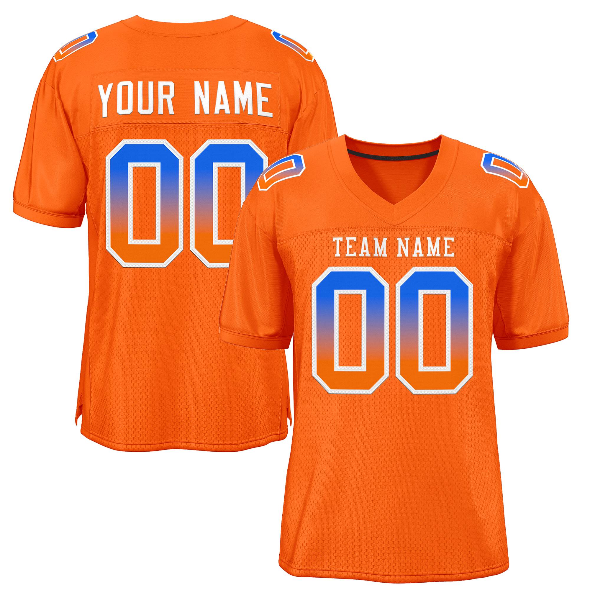 Custom Orange White-Orange Gradient Fashion Outdoor Authentic Football Jersey