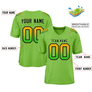 Custom Neon Green Black-Neon Green Gradient Fashion Outdoor Authentic Football Jersey