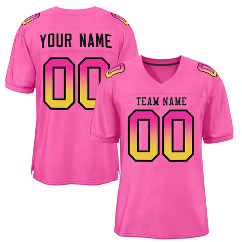Custom Pink Black-Pink Gradient Fashion Outdoor Authentic Football Jersey