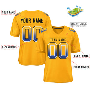 Custom Gold Black-Gold Gradient Fashion Outdoor Authentic Football Jersey