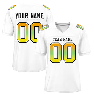 Custom White Black-White Gradient Fashion Outdoor Authentic Football Jersey