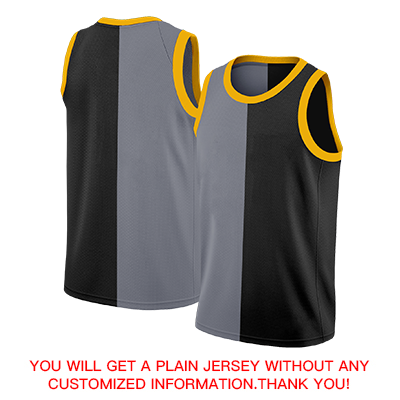 Custom Black Yellow-Black Split Fashion Tops Basketball Jersey