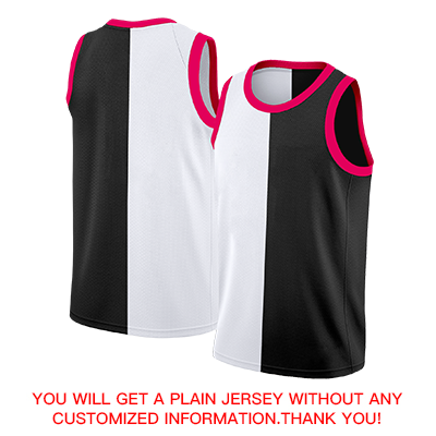 Custom Black White-Pink Split Fashion Tops Basketball Jersey
