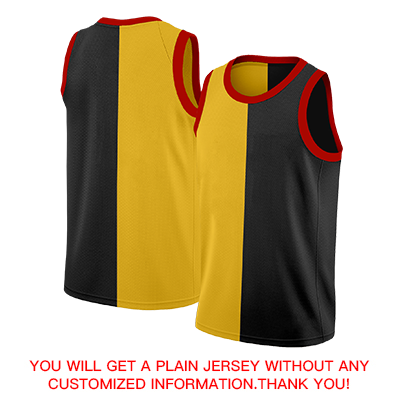 Maillot de basket-ball personnalisé noir jaune-rouge, hauts à la mode