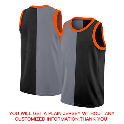 Custom Black Orange-White Split Fashion Tops Basketball Jersey