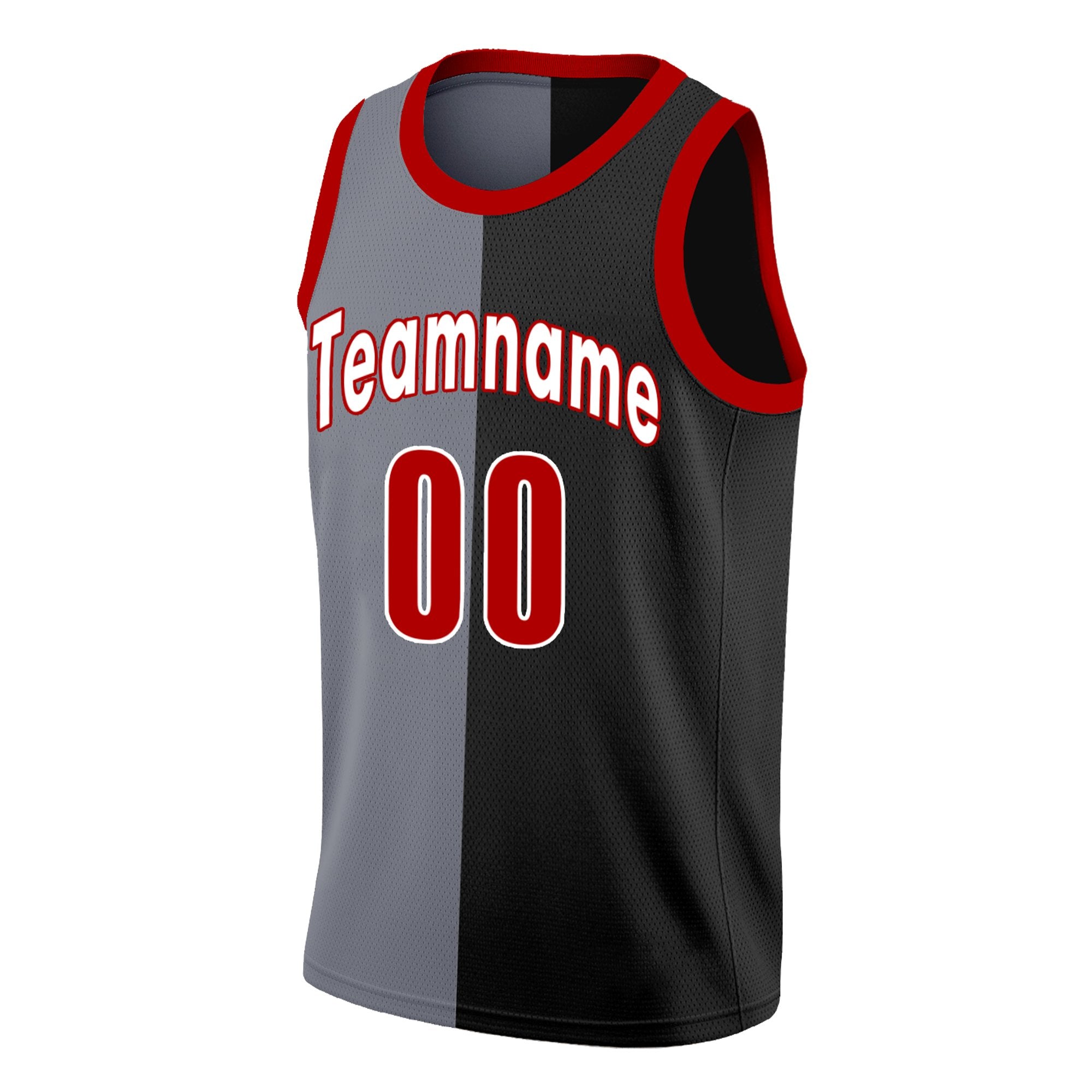 Custom Black White Split Fashion Tops Basketball Jersey