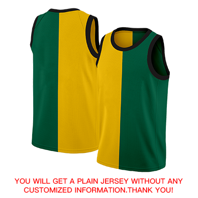 Custom Yellow Green -White Split Fashion Tops Basketball Jersey